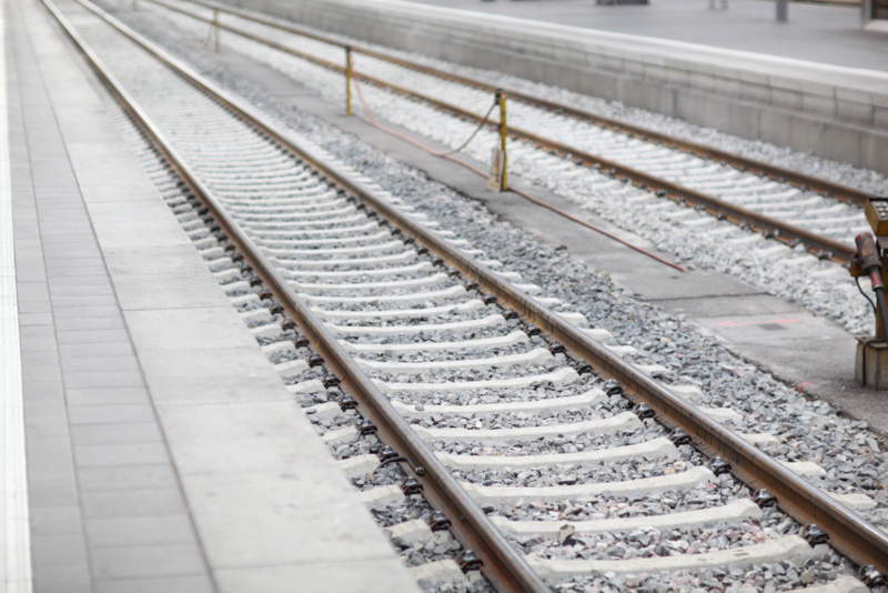 Railway tracks in station, Munich, Bavaria, Germany, Europe